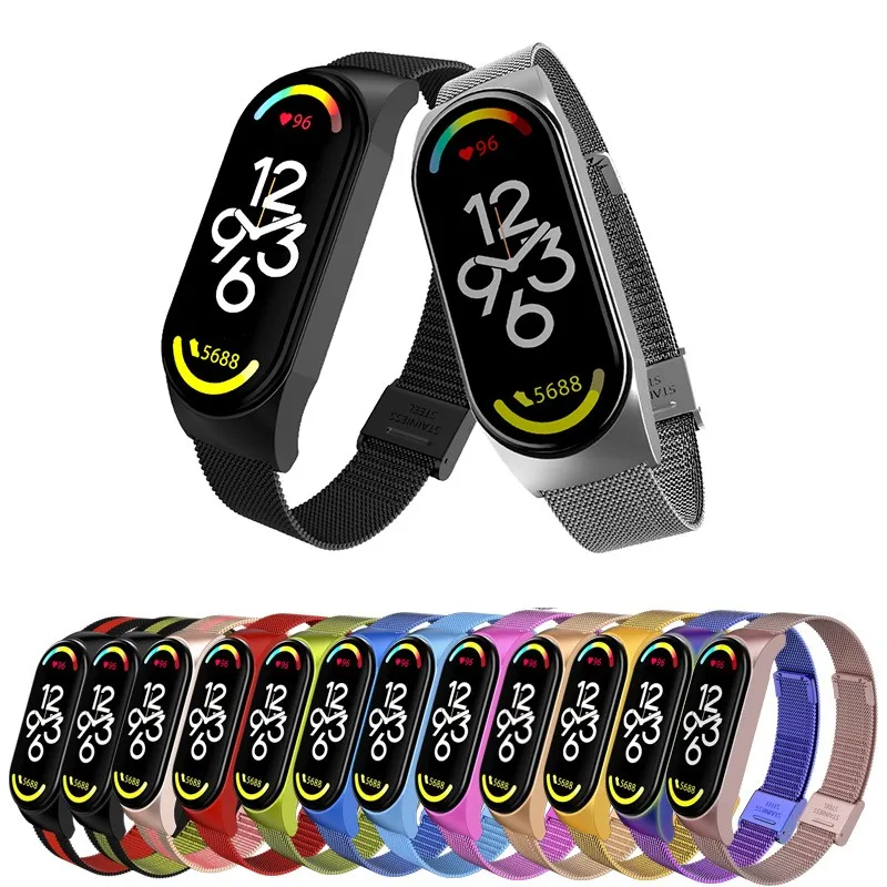 Металлический ремешок для Mi Band 7, сменный Браслет из нержавеющей стали с пряжкой 
Металлический ремешок для Mi Band 7, сменный Браслет из нержавеющей стали с пряжкой