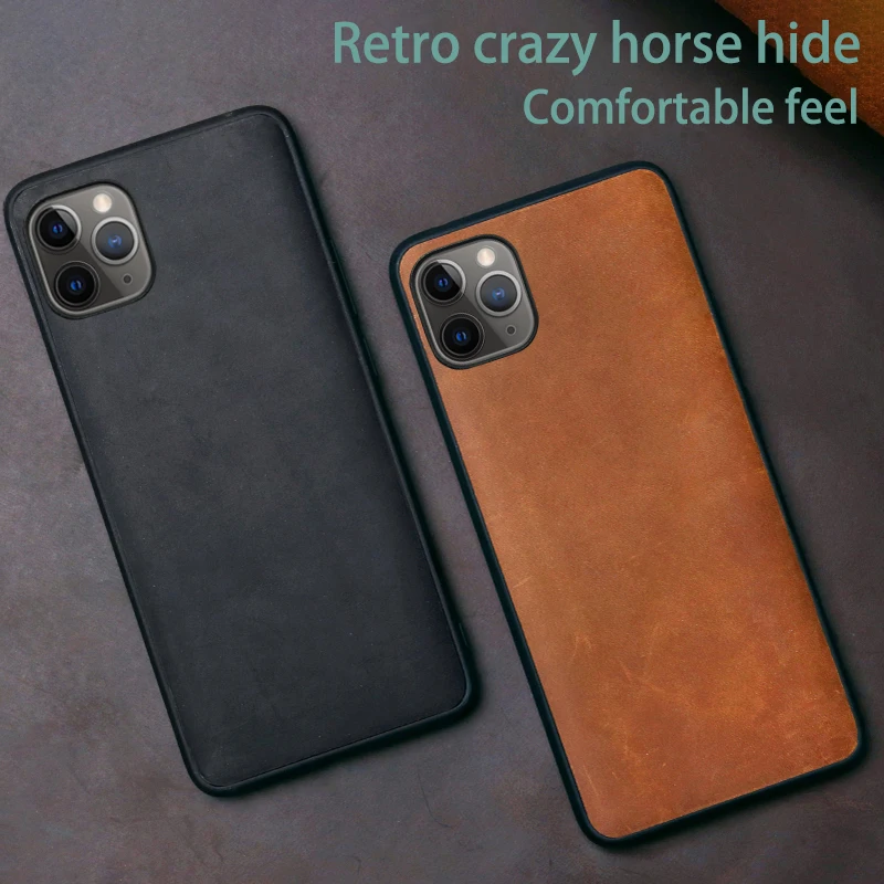 Genuine Leather Phone Case For iPhone 11 Pro Case For Apple X XS Max XR 9 8 7 6 6S Plus Cowhide Retro Crazy Horse Skin Cover 
Genuine Leather Phone Case For iPhone 11 Pro Case For Apple X XS Max XR 9 8 7 6 6S Plus Cowhide Retro Crazy Horse Skin Cover