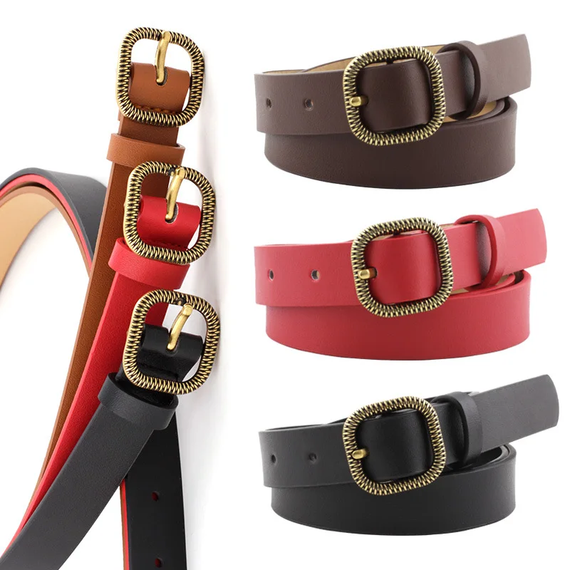 Leather Belt for Women Square Buckle Pin Buckle Jeans Black Belt Chic Luxury Brand Ladies Vintage Strap Female Waistband
Leather Belt for Women Square Buckle Pin Buckle Jeans Black Belt Chic Luxury Brand Ladies Vintage Strap Female Waistband