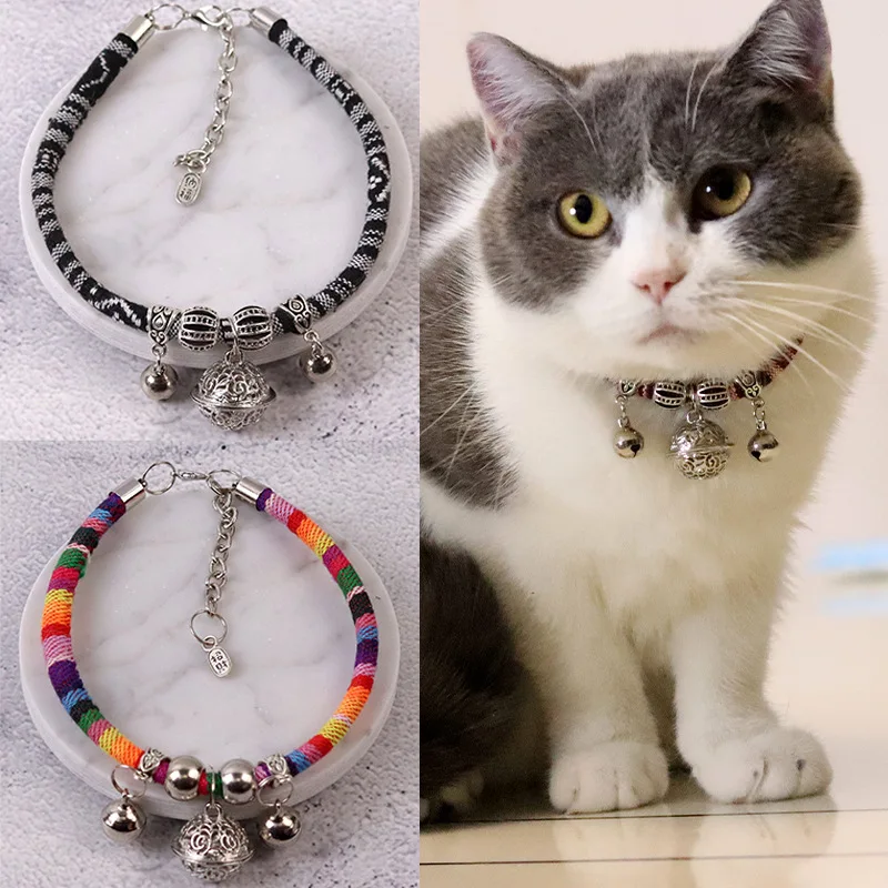 Chinese Style Collar for Cats Brass Bell Cat Collar Hand Knit Neckband Cat Accessories Cat Supplies Pet Accessories for Cat
Chinese Style Collar for Cats Brass Bell Cat Collar Hand Knit Neckband Cat Accessories Cat Supplies Pet Accessories for Cat