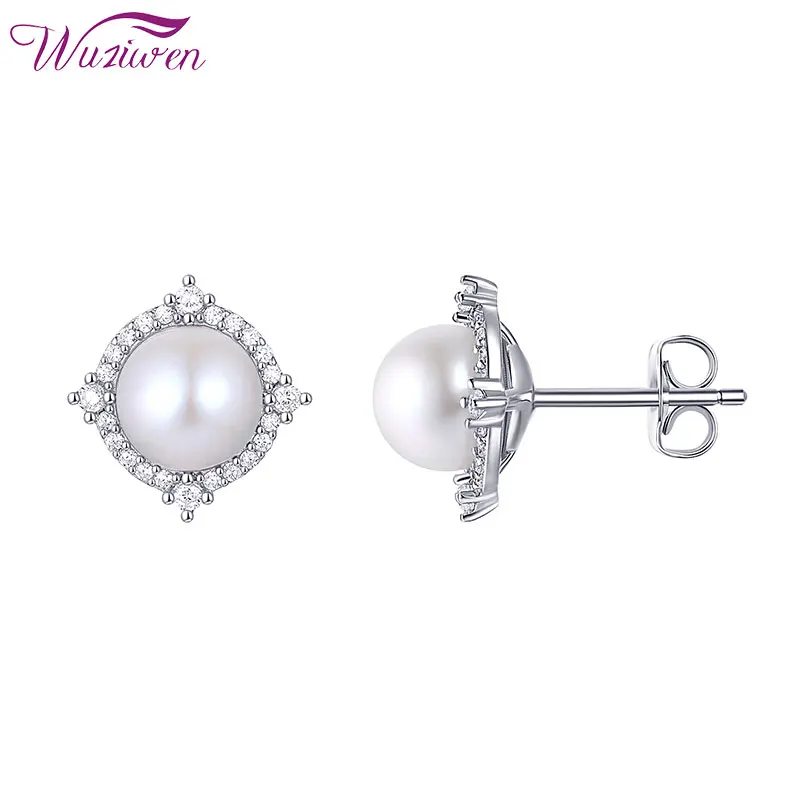 Wuziwen 925 Sterling Silver Stub Earrings for Women Freshwater Pearl Halo High Grade Cubic Zircon Party Wedding Jewelry 
Wuziwen 925 Sterling Silver Stub Earrings for Women Freshwater Pearl Halo High Grade Cubic Zircon Party Wedding Jewelry