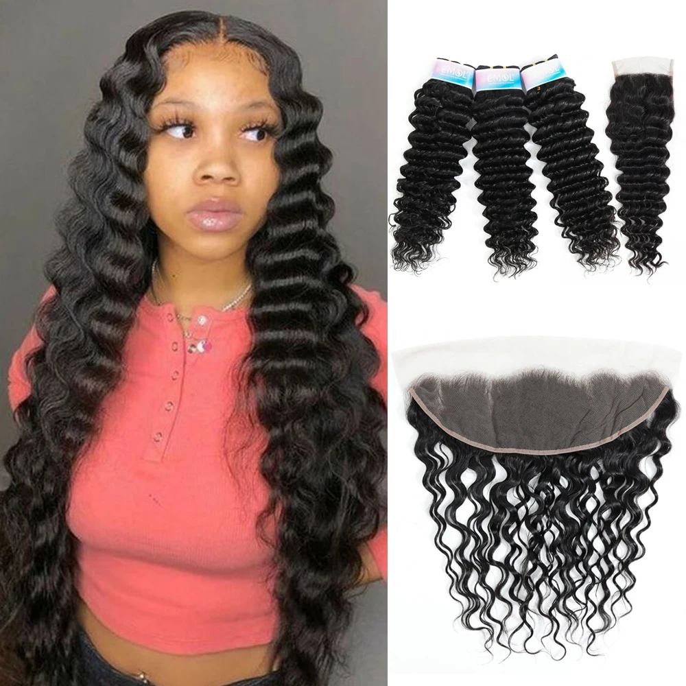 Indian Deep Weave Bundles With 13x4 Lace Frontal 100% Human Hair Weave With Closure Deep Weave Hair Bundles With Frontal
Indian Deep Weave Bundles With 13x4 Lace Frontal 100% Human Hair Weave With Closure Deep Weave Hair Bundles With Frontal
