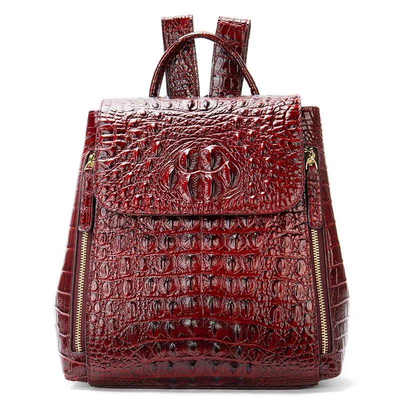Aligator Pattern Genuine Leather Backpack Ladies Vintage Real Cowhide Shoulder Bag Crocodile Women Leather Backpacks 
Aligator Pattern Genuine Leather Backpack Ladies Vintage Real Cowhide Shoulder Bag Crocodile Women Leather Backpacks