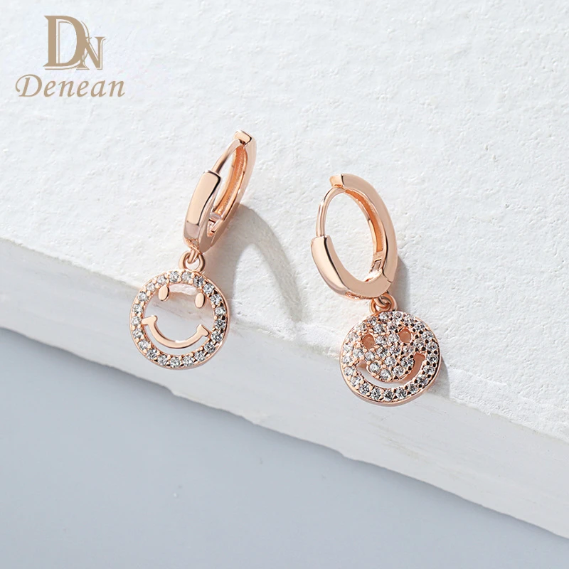 Denean S925 Sterling Silver Smile Face Round Drop Earrings Rose Gold Zircon Asymmetric Hypoallergenic Earrings for Women Jewerly
Denean S925 Sterling Silver Smile Face Round Drop Earrings Rose Gold Zircon Asymmetric Hypoallergenic Earrings for Women Jewerly