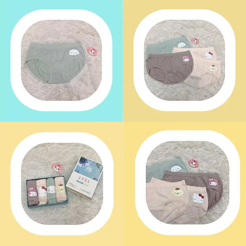 Трусики Sanrio Kuromi My Melody Cinnamoroll женские, Мультяшные трусики из чистого хлопка, дышащие удобные мягкие, подарок на день рождения, лето 
Трусики Sanrio Kuromi My Melody Cinnamoroll женские, Мультяшные трусики из чистого хлопка, дышащие удобные мягкие, подарок на день рождения, лето