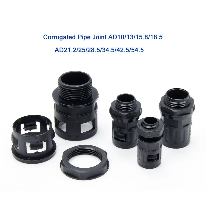 1 Pcs Corrugated Pipe Joint AD10/13/15.8/18.5 Plastic Bellows Plug PE Hose AD21.2/25/28.5/34.5/42.5/54.5 Black Cable Gland
1 Pcs Corrugated Pipe Joint AD10/13/15.8/18.5 Plastic Bellows Plug PE Hose AD21.2/25/28.5/34.5/42.5/54.5 Black Cable Gland