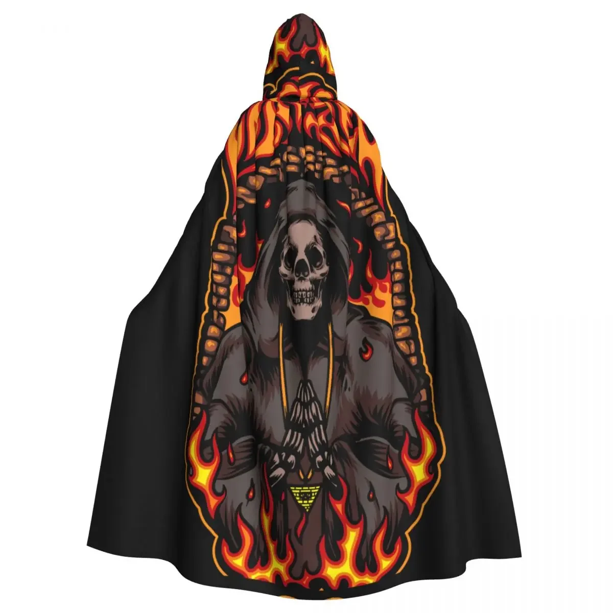 Женский карнавальный костюм Angel Of Death черный с капюшоном в средневековом стиле