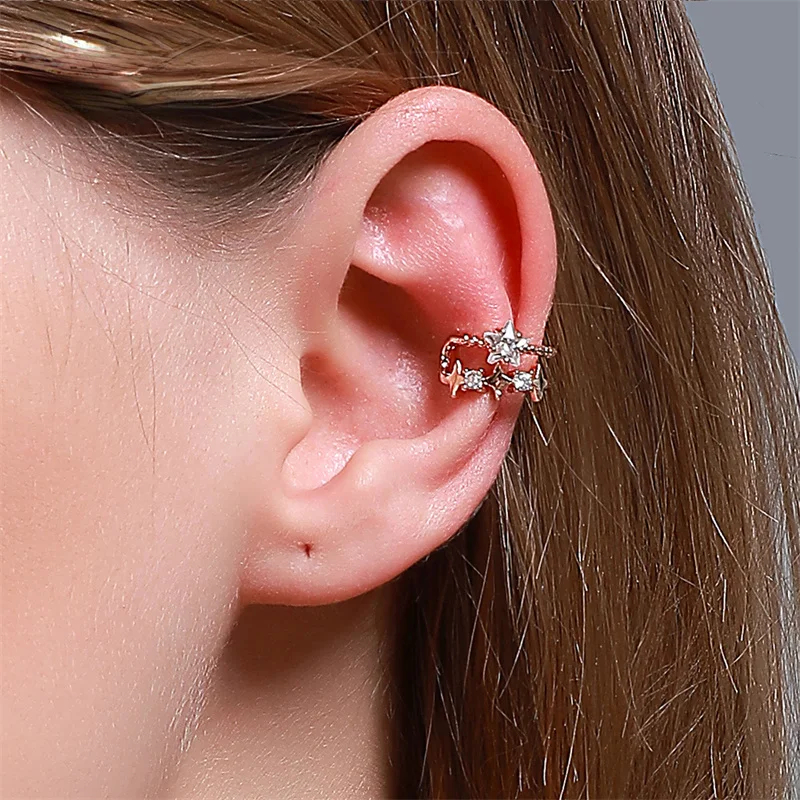 European and American Ear Bone Clip Simple Double-layer Star Ear Clip Pentagram No Pierced Earrings Personality Trendy Earrings
European and American Ear Bone Clip Simple Double-layer Star Ear Clip Pentagram No Pierced Earrings Personality Trendy Earrings