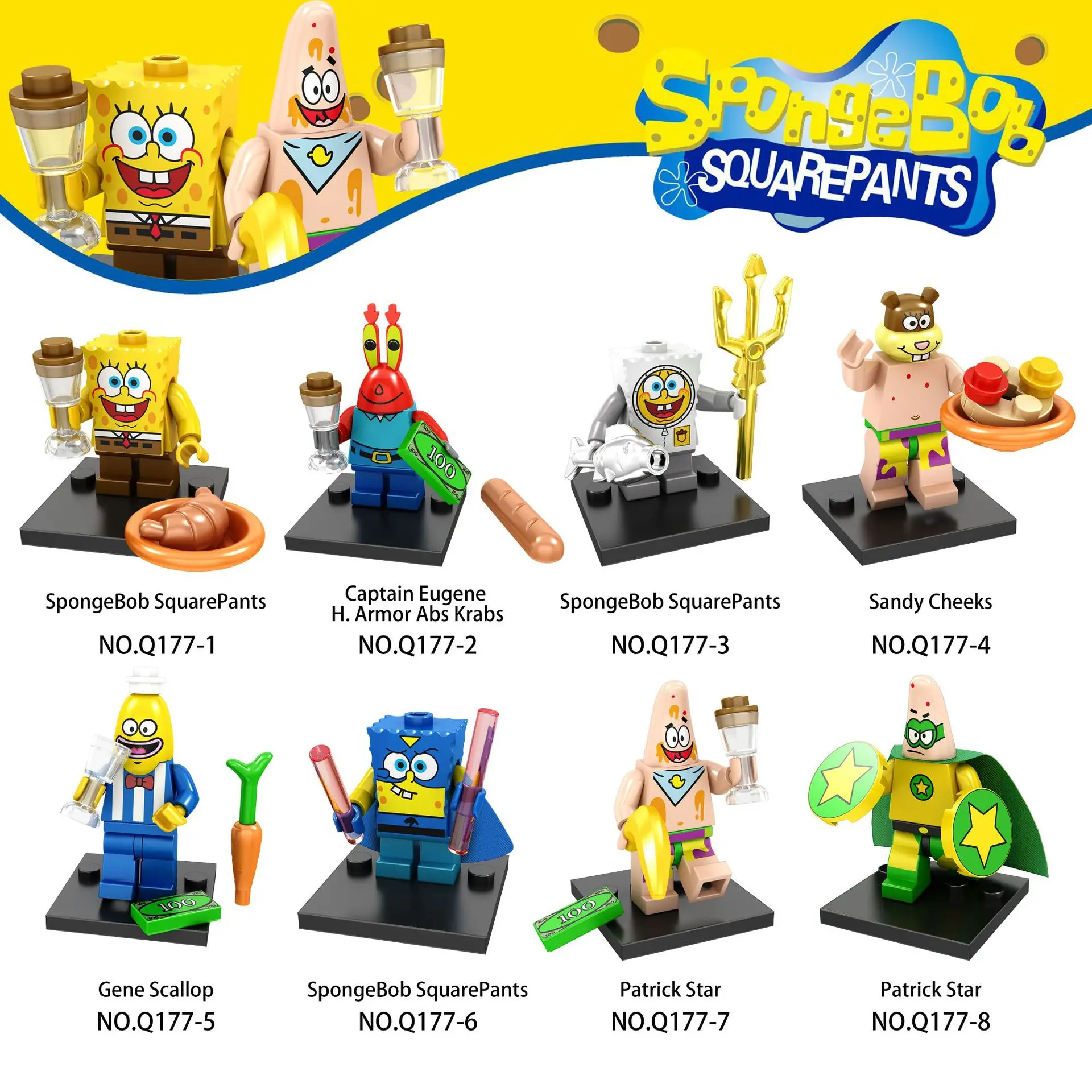 8pcs Doll SpongeBobs Series Building Figures Child Toys Crab Boss Sea Star Model Puzzle Blocks Building Blocks Ornament
8pcs Doll SpongeBobs Series Building Figures Child Toys Crab Boss Sea Star Model Puzzle Blocks Building Blocks Ornament