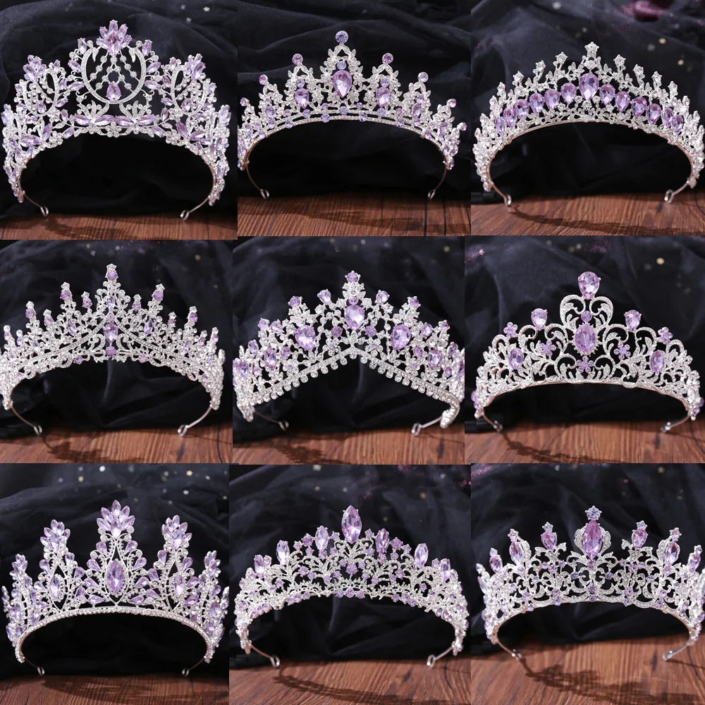 DIEZI Fashion Luxury Queen Princess Light Purple Crystal Crown Bride Tiara Wedding Korean Headpiece Hair Jewelry Accessories
DIEZI Fashion Luxury Queen Princess Light Purple Crystal Crown Bride Tiara Wedding Korean Headpiece Hair Jewelry Accessories