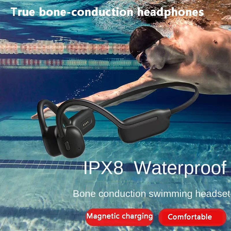 

True Wireless Headphones Bone Conduction Bluetooth Swimming Headsets Professional Earphones IPx8 32G Waterproof Sports Earbuds