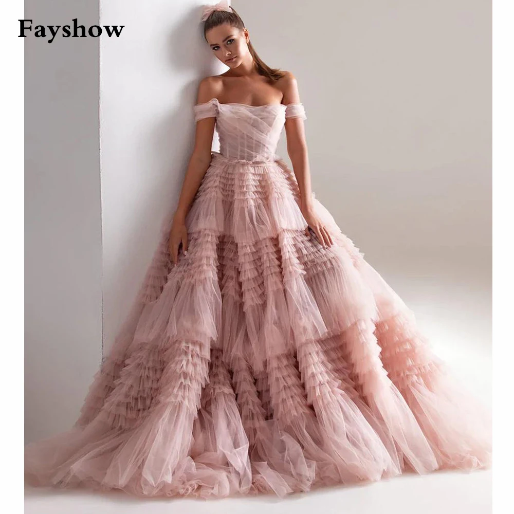 Off the Shoulder Princess Sexy Strapless Prom Gowns Tulle Occasion Dresses Party Vestidos Womens Elegant Layered Evening Dress
Off the Shoulder Princess Sexy Strapless Prom Gowns Tulle Occasion Dresses Party Vestidos Womens Elegant Layered Evening Dress