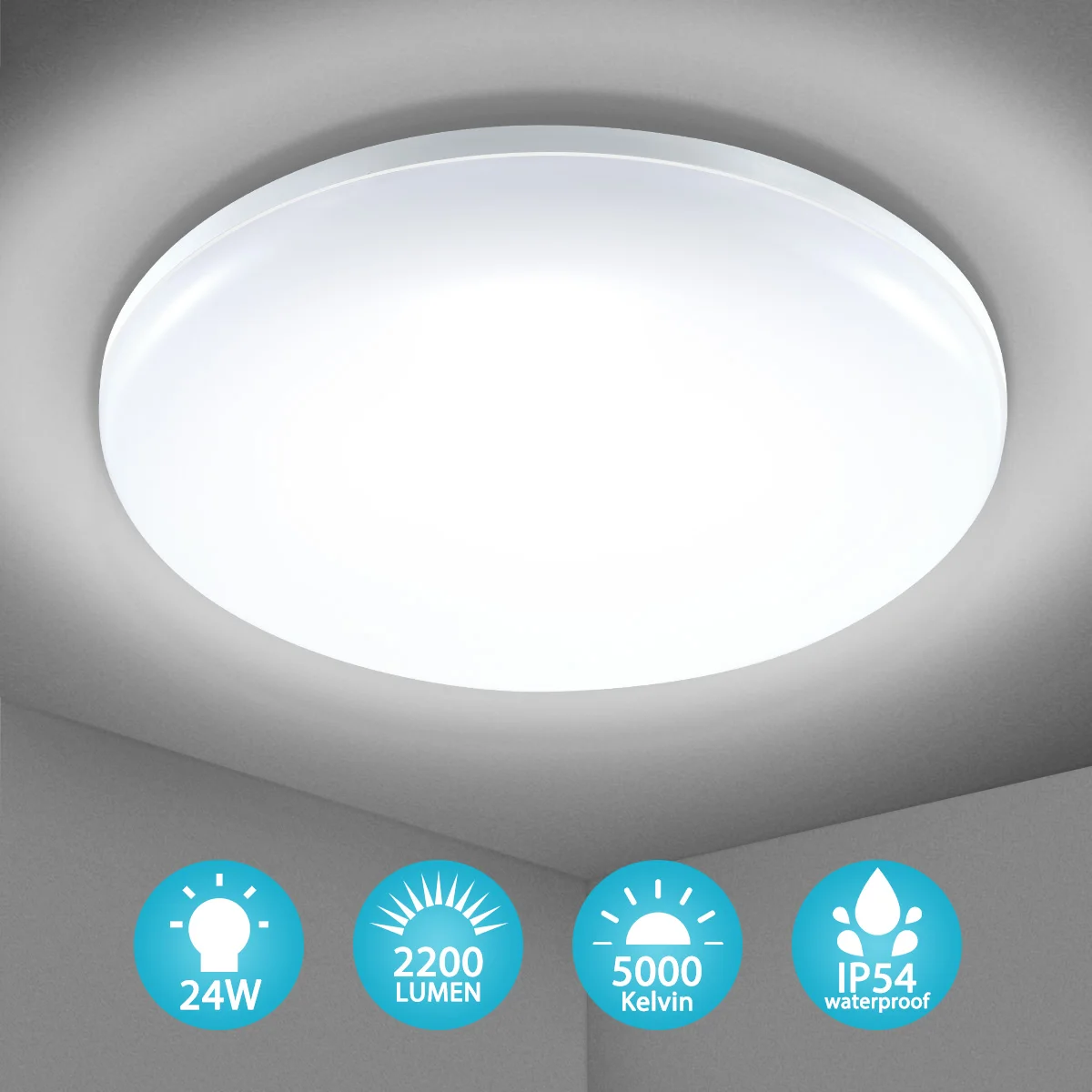 24W Modern LED Ceiling Lights Home Lighting IP54 Smart Ceiling Lamp Wall Panel for LivingRoom Bedroom Chandelier Kitchen 5000K
24W Modern LED Ceiling Lights Home Lighting IP54 Smart Ceiling Lamp Wall Panel for LivingRoom Bedroom Chandelier Kitchen 5000K