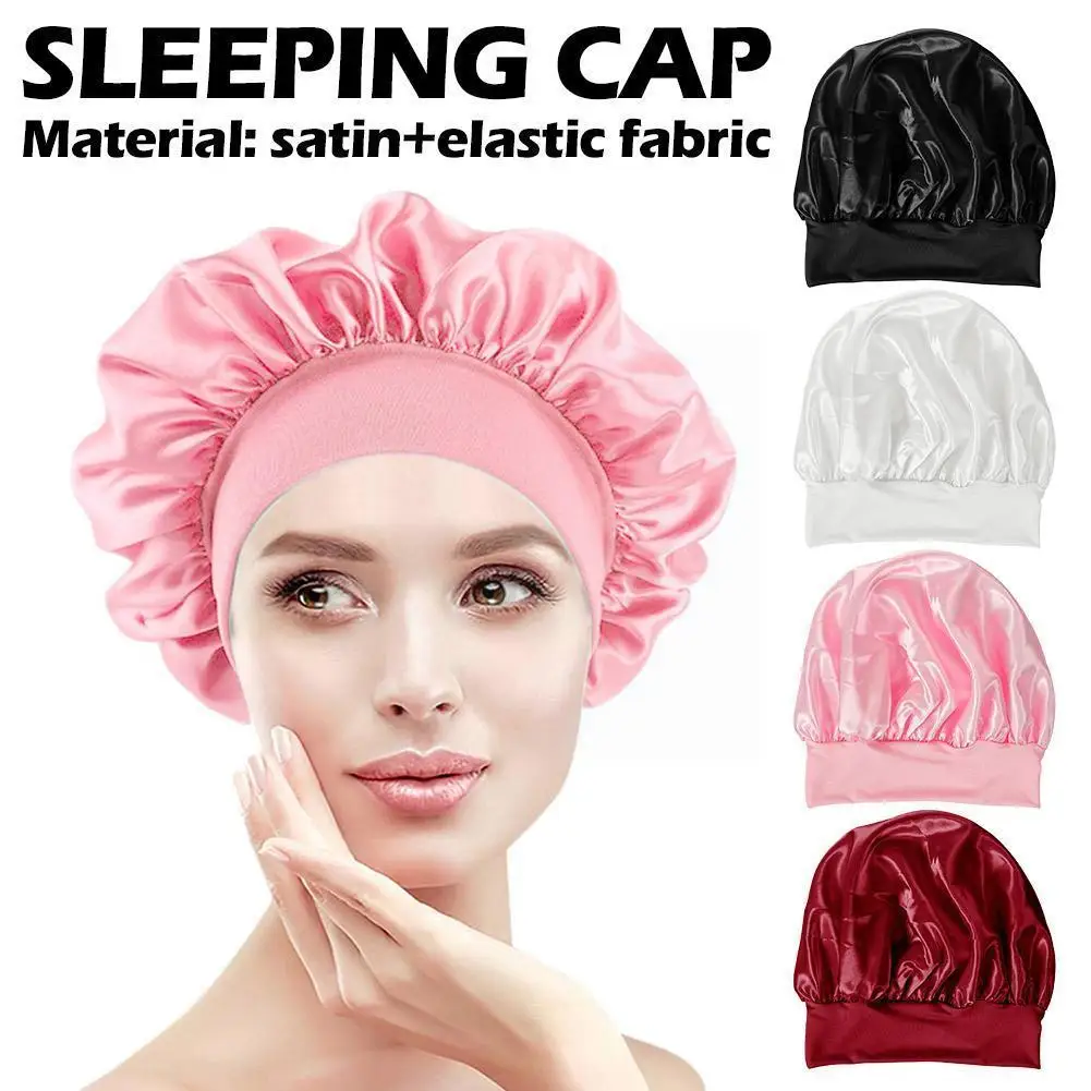 

1 шт. женские головные уборы для ночного сна шелковая шапочка атласная двухслойная Регулируемая головная уборка головной убор для вьющихся весенних причесок для укладки волос X6Y2