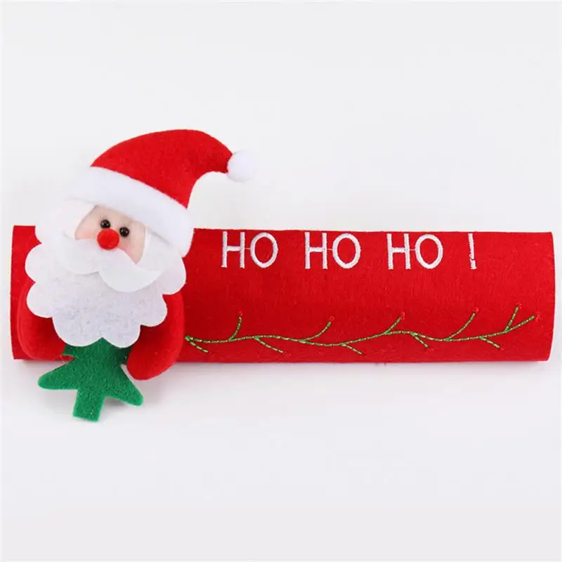 

Christmas Refrigerator Door Handle Covers Santa Claus Microwave Oven Dishwasher Door Handle Cover Christmas Party Decoration