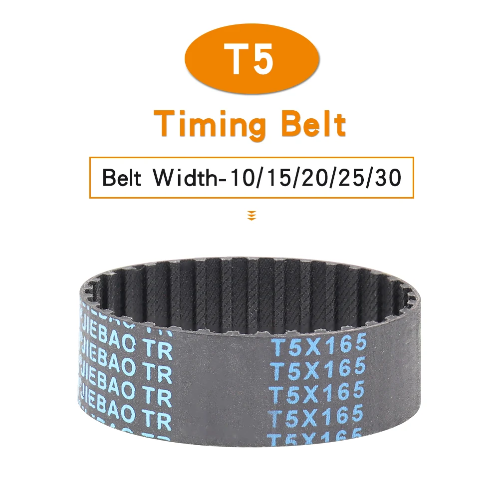 

Timing Belt T5-135/150/165/185/200/210/215/220/225/230/240 Trapezoidal Tooth Belts Width 10/15/20/25/30 mm For T5 Alloy Pulley