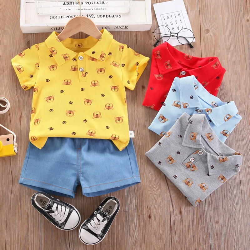 New Summer Baby Boys Girls Clothes Set Fashion Children Casual Infant Clothing Cartoon Polo Tops+Denim Shorts Toddler 2pcs Suits
New Summer Baby Boys Girls Clothes Set Fashion Children Casual Infant Clothing Cartoon Polo Tops+Denim Shorts Toddler 2pcs Suits
