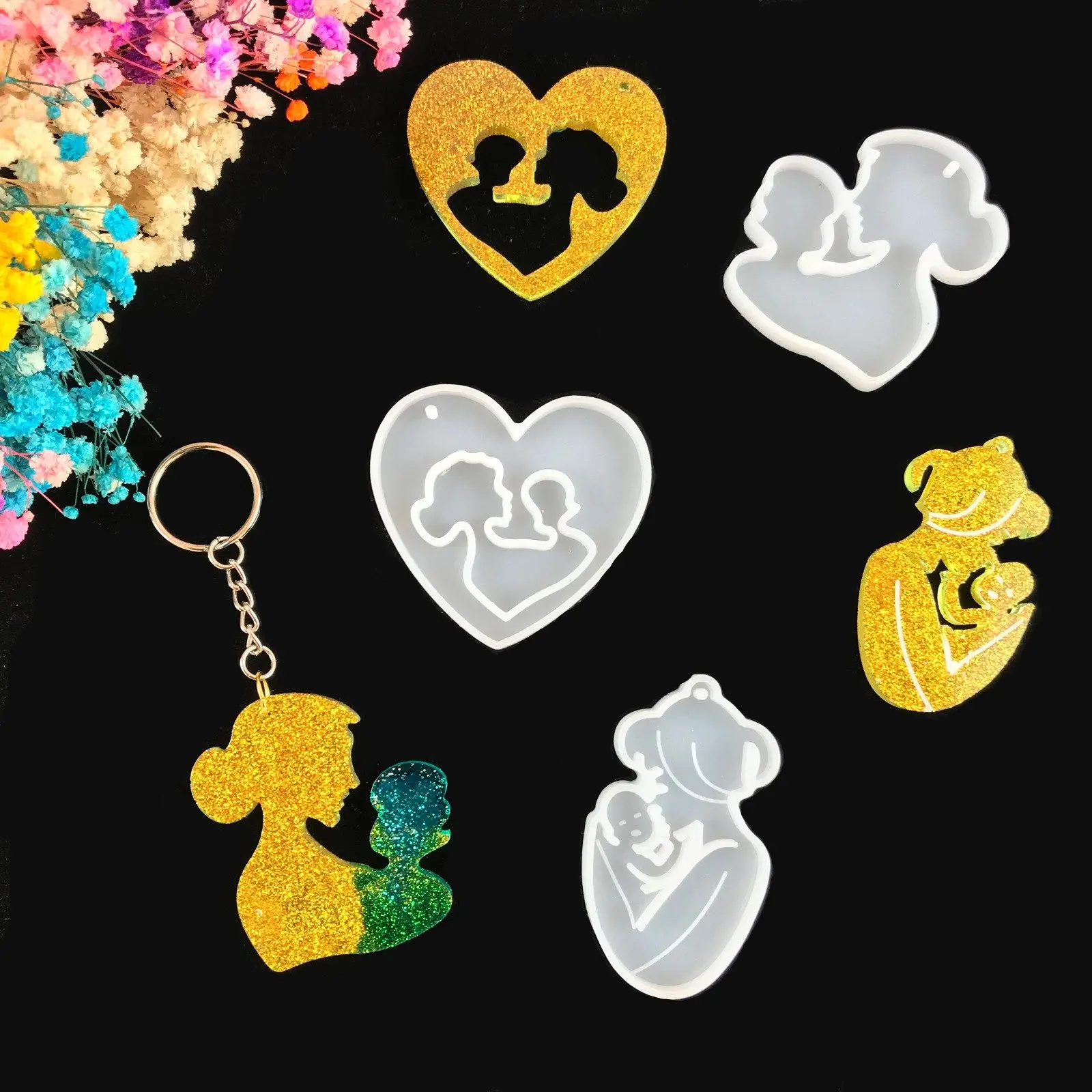 Mother's Day Keyring Silicone Mold LOVE Keychain Pendant DIY Epoxy Resin Mould Handmade Casting Molds Jewelry Making Tools Gift
Mother's Day Keyring Silicone Mold LOVE Keychain Pendant DIY Epoxy Resin Mould Handmade Casting Molds Jewelry Making Tools Gift