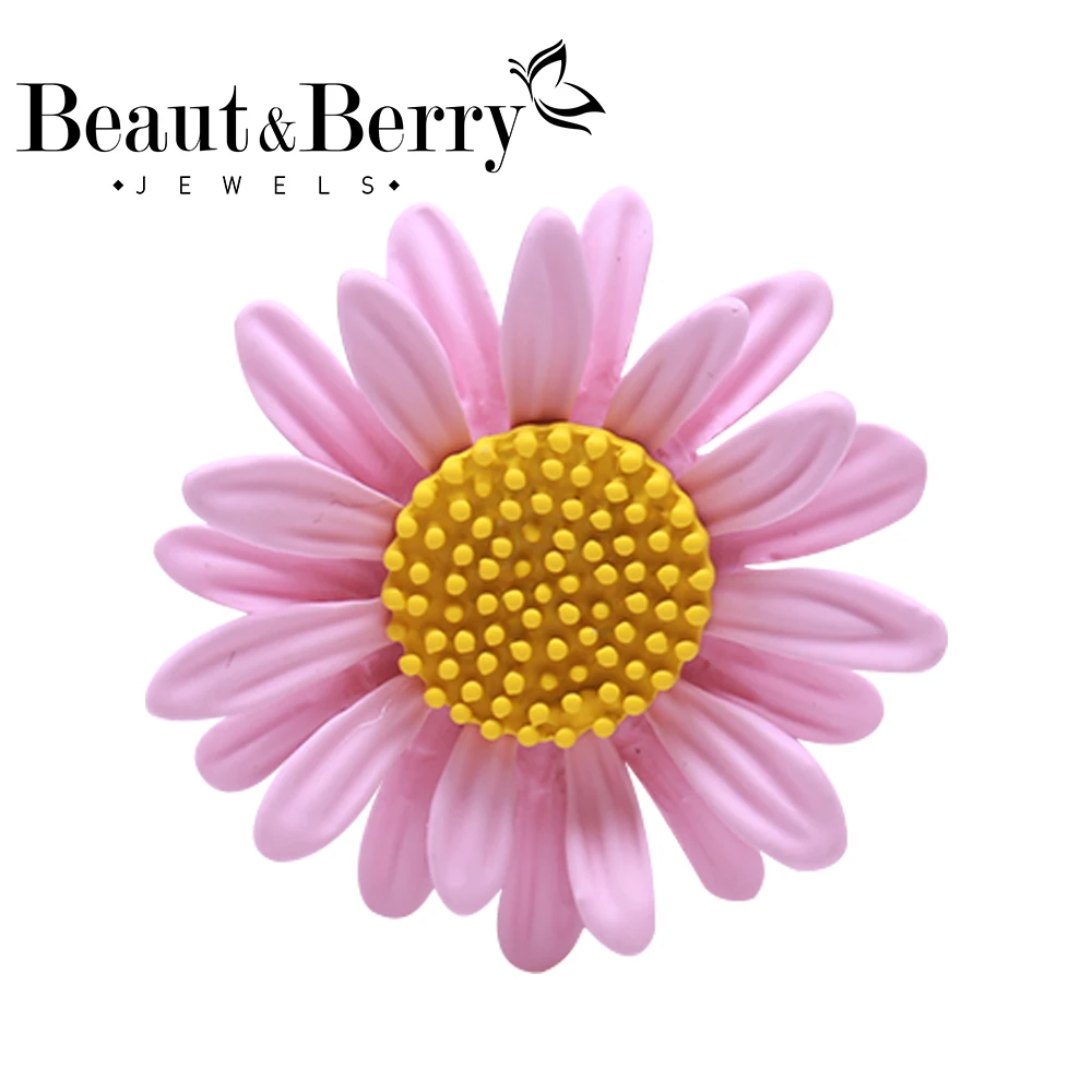 

Beaut&Berry 6-color Daisy Flower Brooches For Women Unisex Enamel Summer Beauty Sunflower Party Office Brooch Pins Gifts