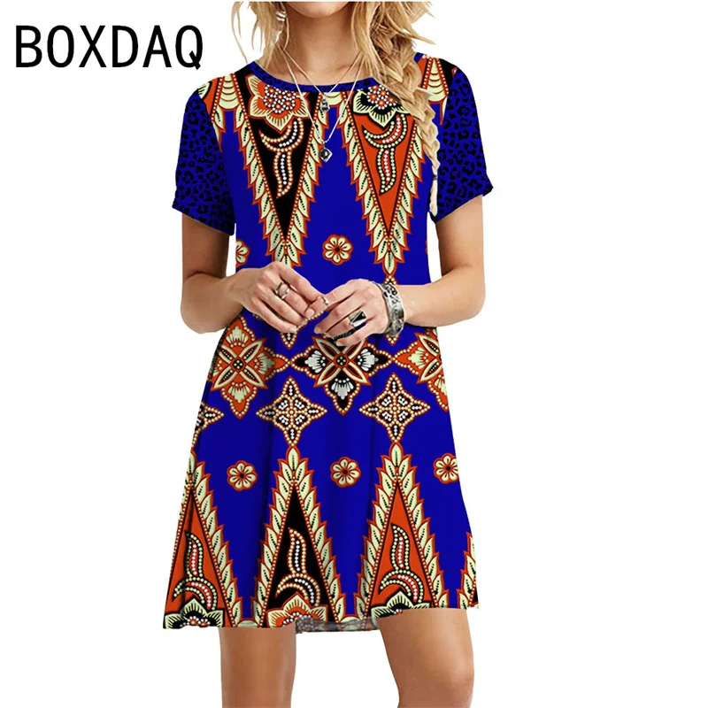 2024 New Retro Colorful Patterned Loose Oversized Dress Women Summer Short Sleeve O-Neck Casual Loose A-line Mini Dress Vestidos
2024 New Retro Colorful Patterned Loose Oversized Dress Women Summer Short Sleeve O-Neck Casual Loose A-line Mini Dress Vestidos