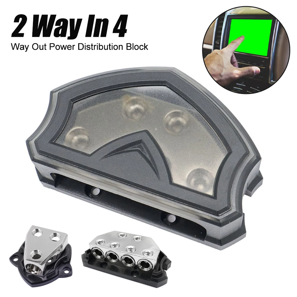 Car Audio Power Supply Distribution 2 Way Power Distribution Block Power/Ground Splitter 0/4gauge AWG For Car Power Accessories
Car Audio Power Supply Distribution 2 Way Power Distribution Block Power/Ground Splitter 0/4gauge AWG For Car Power Accessories