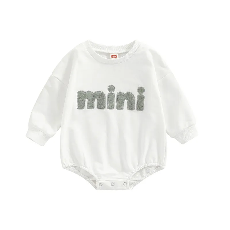 Newborn Casual Long Sleeve Romper Infants Unisex Girl Boy MINI Letter Prints Embroidery Round Neck Triangle Bodysuits 0-24Month 
Newborn Casual Long Sleeve Romper Infants Unisex Girl Boy MINI Letter Prints Embroidery Round Neck Triangle Bodysuits 0-24Month