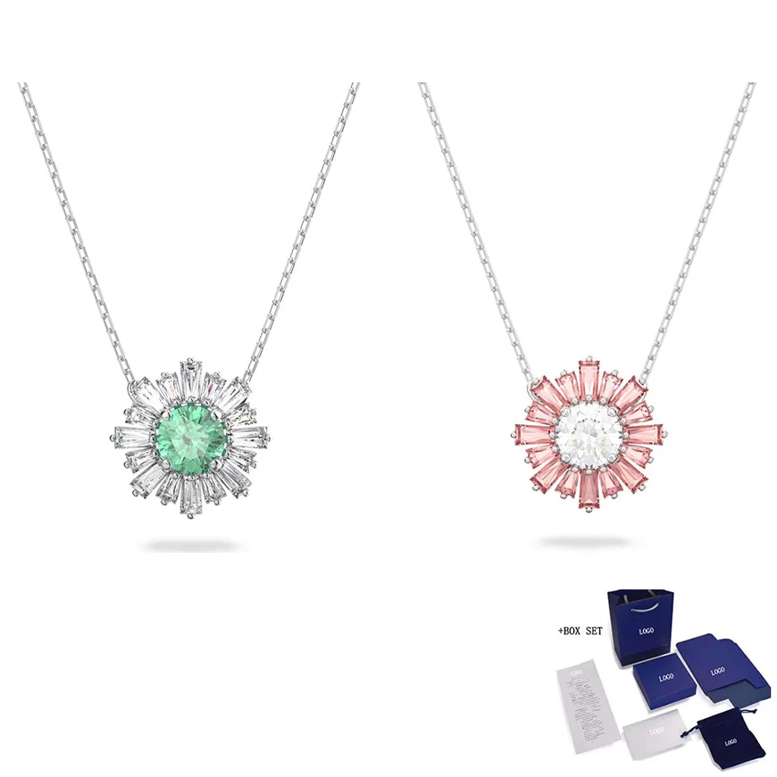 Hot Sales New SWA SUNSHINE Sun Flower Pendant Dazzling Luxury Necklace Female Elegant Temperament Jewelry Valentine's Day Gift
Hot Sales New SWA SUNSHINE Sun Flower Pendant Dazzling Luxury Necklace Female Elegant Temperament Jewelry Valentine's Day Gift