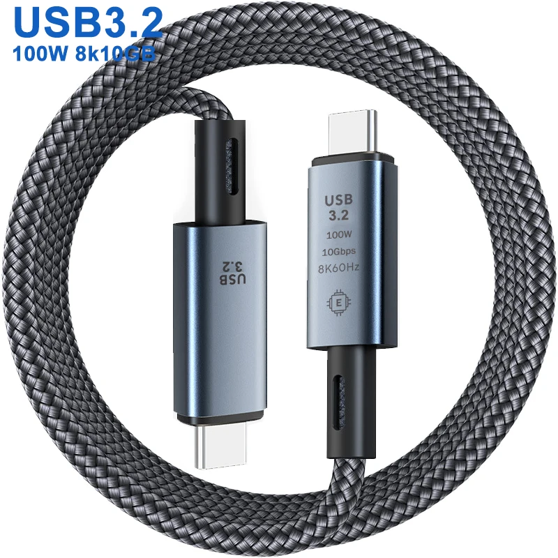 USB Type C To USB C Cable for Macbook IPad Samsung Xiaomi USB3.2 8K HD 10GB Data 100W PD Fast Charging Charger Cord 5A Fast USBC
USB Type C To USB C Cable for Macbook IPad Samsung Xiaomi USB3.2 8K HD 10GB Data 100W PD Fast Charging Charger Cord 5A Fast USBC