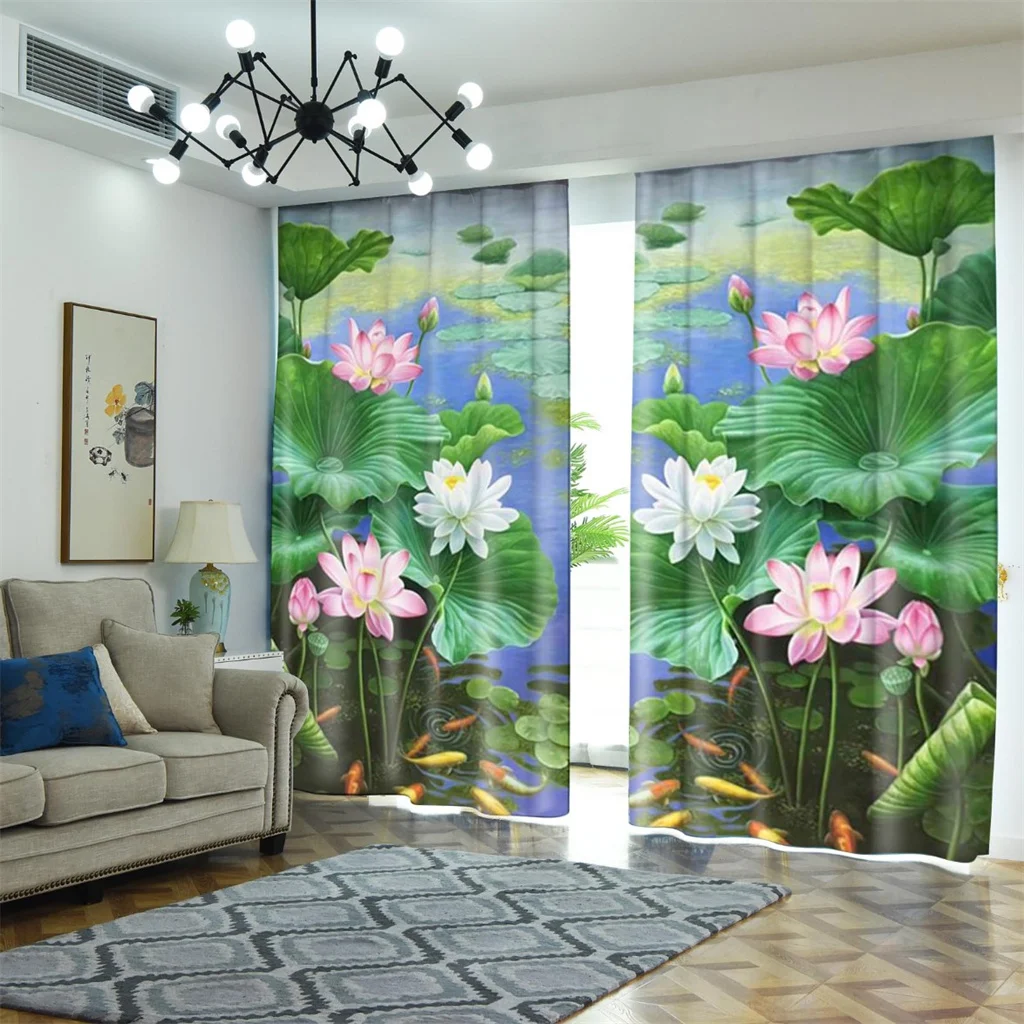 Lotus Pond Chinese Style Living Room Shade Curtains Bedroom Home Decoration Ink Lotus Digital Printing Thin Curtains
Lotus Pond Chinese Style Living Room Shade Curtains Bedroom Home Decoration Ink Lotus Digital Printing Thin Curtains