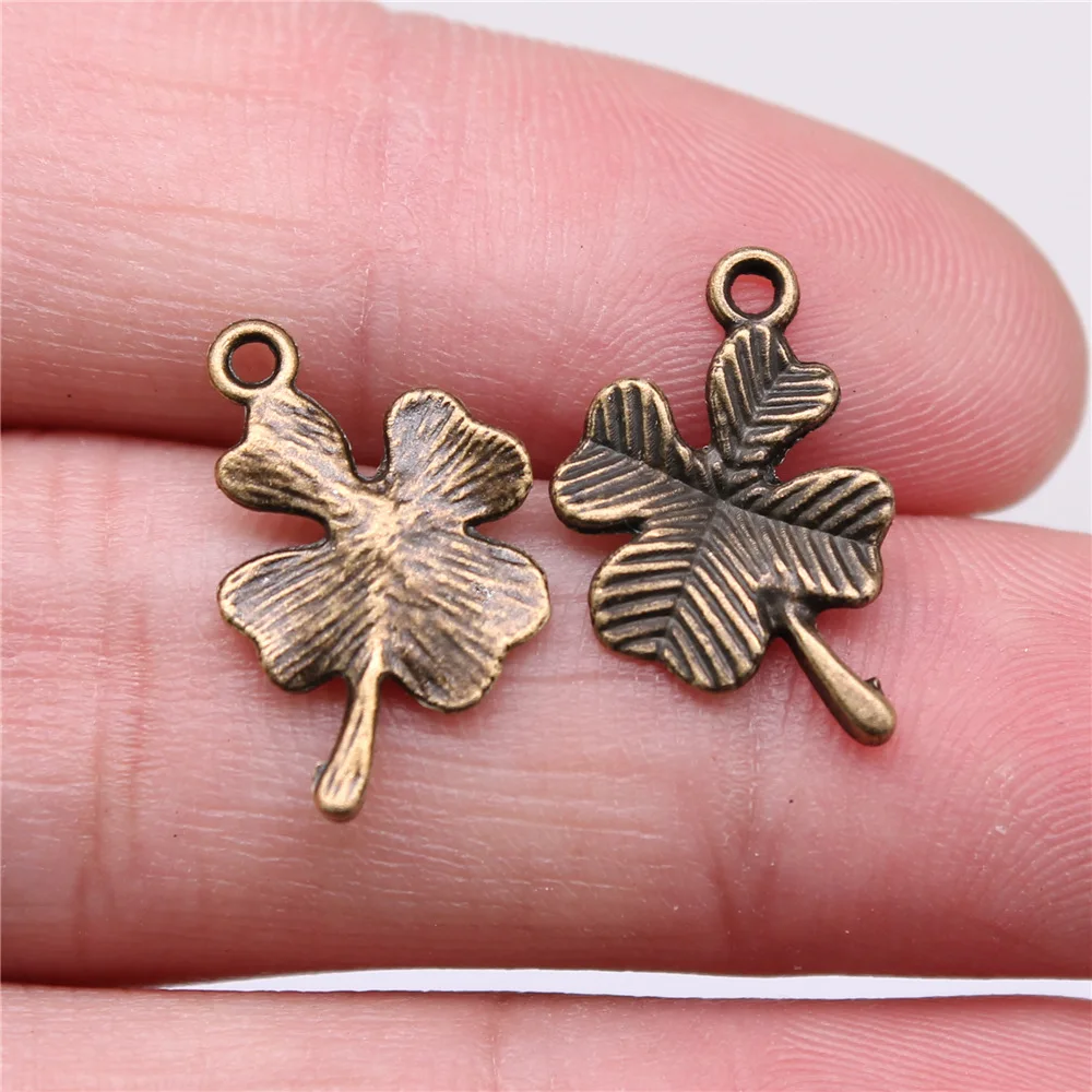 Подвески в виде четырехлистного клевера, бронзового цвета, 40 шт., 11 х15 мм, A13169 
Подвески в виде четырехлистного клевера, бронзового цвета, 40 шт., 11 х15 мм, A13169