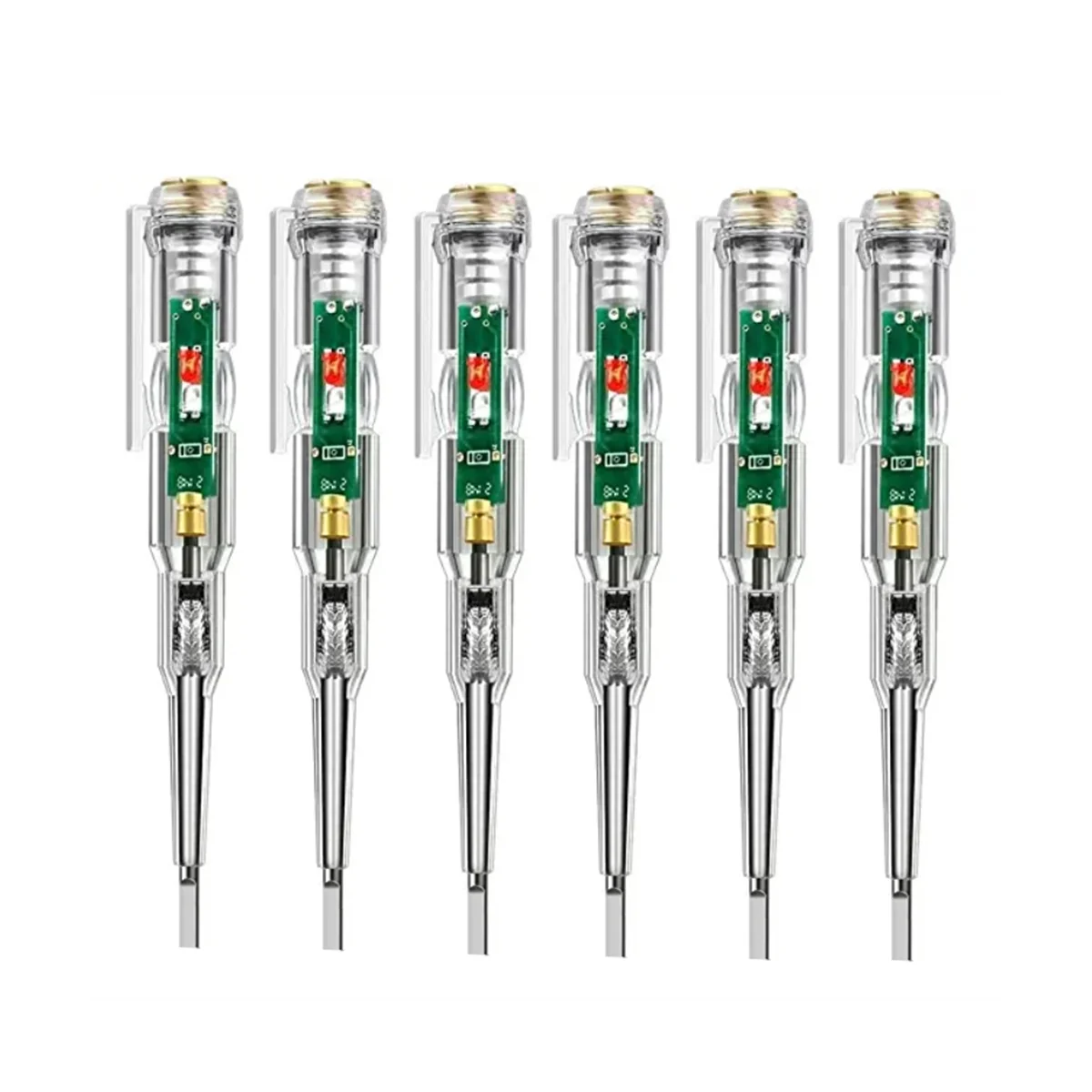6Pack Voltage Tester, AC Voltage Detector Pen,70-250V Circuit Tester Electric Screwdriver Induction Voltage Detector Pen 
6Pack Voltage Tester, AC Voltage Detector Pen,70-250V Circuit Tester Electric Screwdriver Induction Voltage Detector Pen