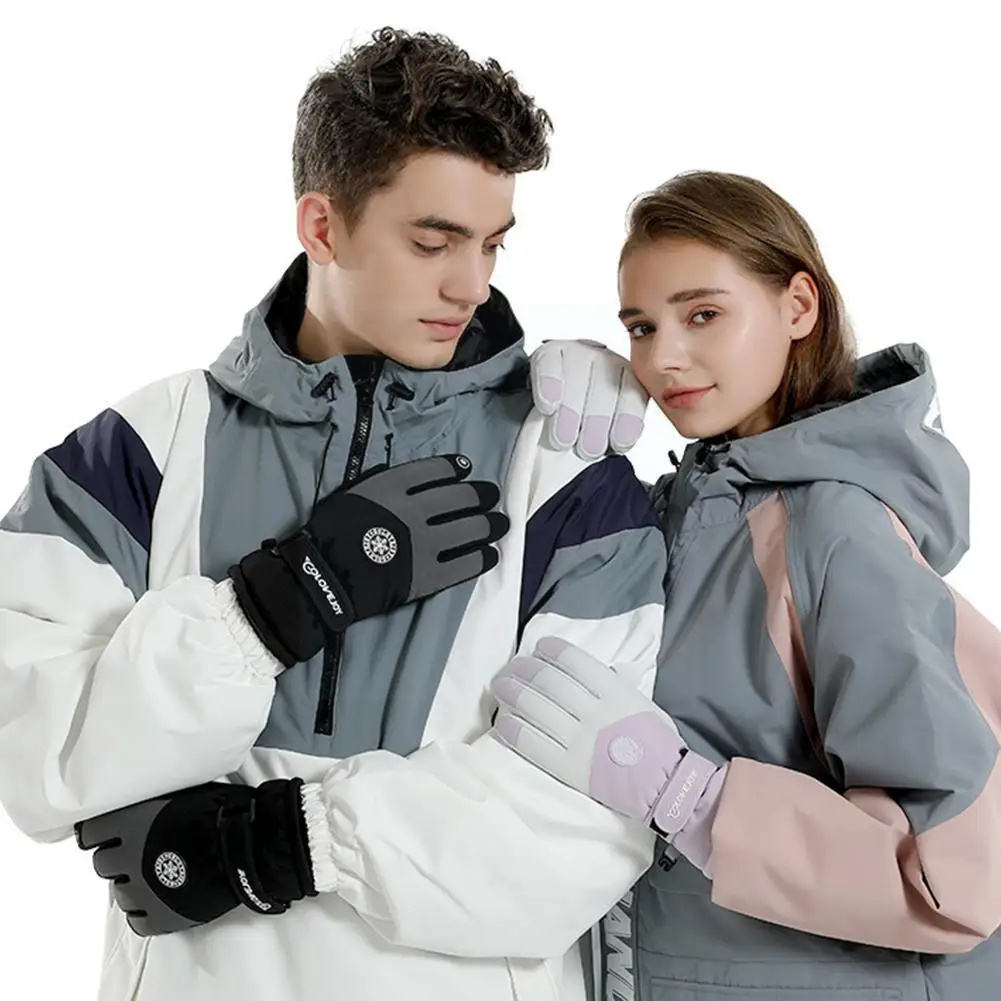 

Варежки зимние лыжные перчатки для сноуборда для мужчин и женщин теплые водонепроницаемые ветрозащитные перчатки 2 в 1 для катания на лыжах ...
