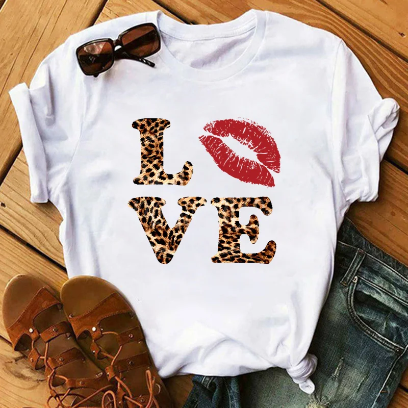 Fashion Love Red Lips Print T-shirt Women Love Leopard Print Women Tshirts Summer Casual Harajuku TShirt Femme Tops Tees
Fashion Love Red Lips Print T-shirt Women Love Leopard Print Women Tshirts Summer Casual Harajuku TShirt Femme Tops Tees