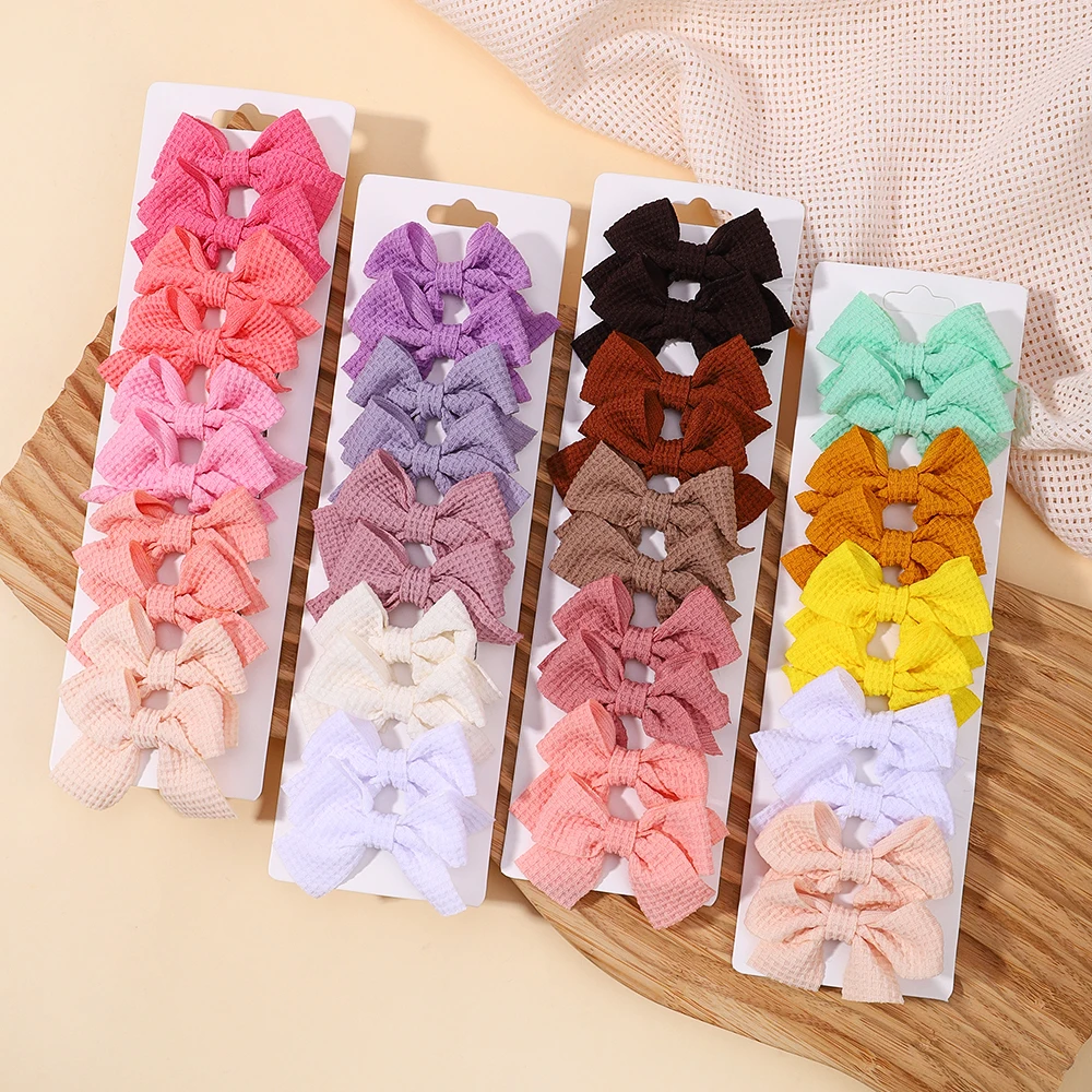 

10PCS/SET Grosgrain Ribbon MiNi Hair Bows with Clip for Girls Hairpins Boutique Barrettes Headwear Cute Kids Hair Accessories