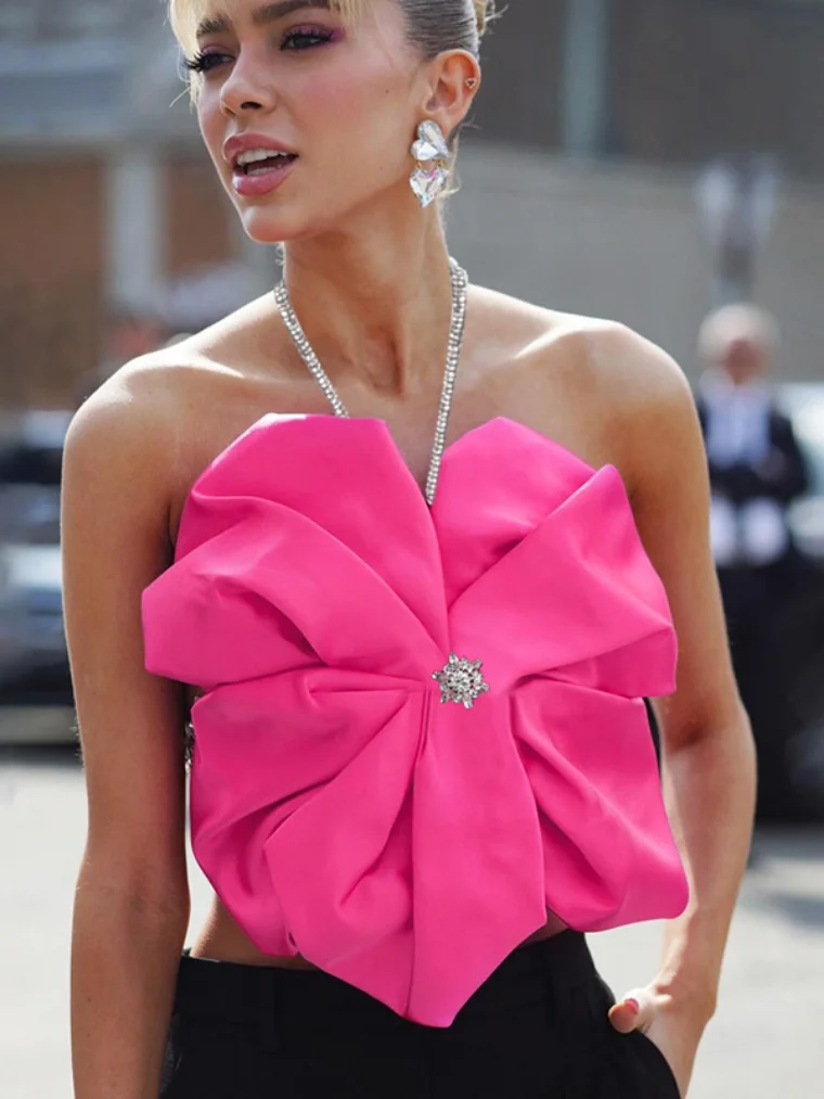 Elegant Halter Neck Flower Bandage Party Outfits Crop Top 2023 Fashion Sexy Backless Lace-up Pink Camisoles Female Streetwear
Elegant Halter Neck Flower Bandage Party Outfits Crop Top 2023 Fashion Sexy Backless Lace-up Pink Camisoles Female Streetwear