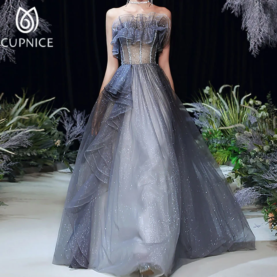 CUPNICE Women Elegant Transparent Backless Belted A-line Ruffle Decor Evening Dress Off Shoulder Slim Formal Sequins Party Dress
CUPNICE Women Elegant Transparent Backless Belted A-line Ruffle Decor Evening Dress Off Shoulder Slim Formal Sequins Party Dress