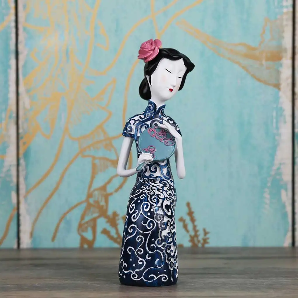 Портативная декоративная модель горничной из смолы в китайском стиле, реалистичный домашний декор для гостиной, полки, стола, тип 1