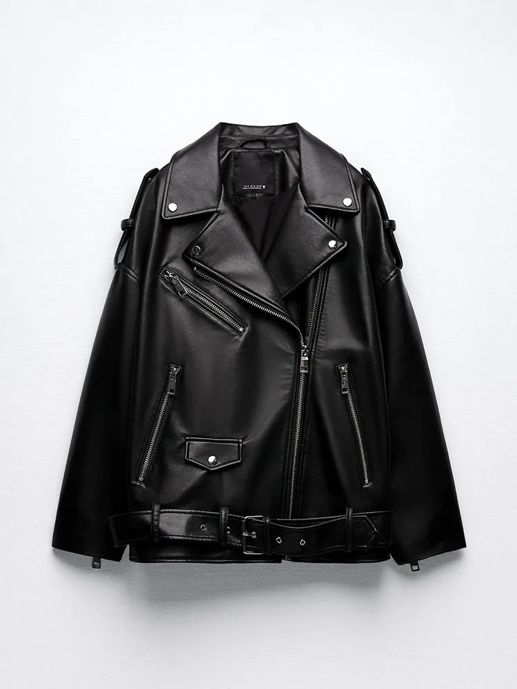 Women 2022 Spring Fashion Black Faux Leather Jacket Ladies Casual Zipper Biker Coat Female Autumn Loose Couple Outwear
Women 2022 Spring Fashion Black Faux Leather Jacket Ladies Casual Zipper Biker Coat Female Autumn Loose Couple Outwear