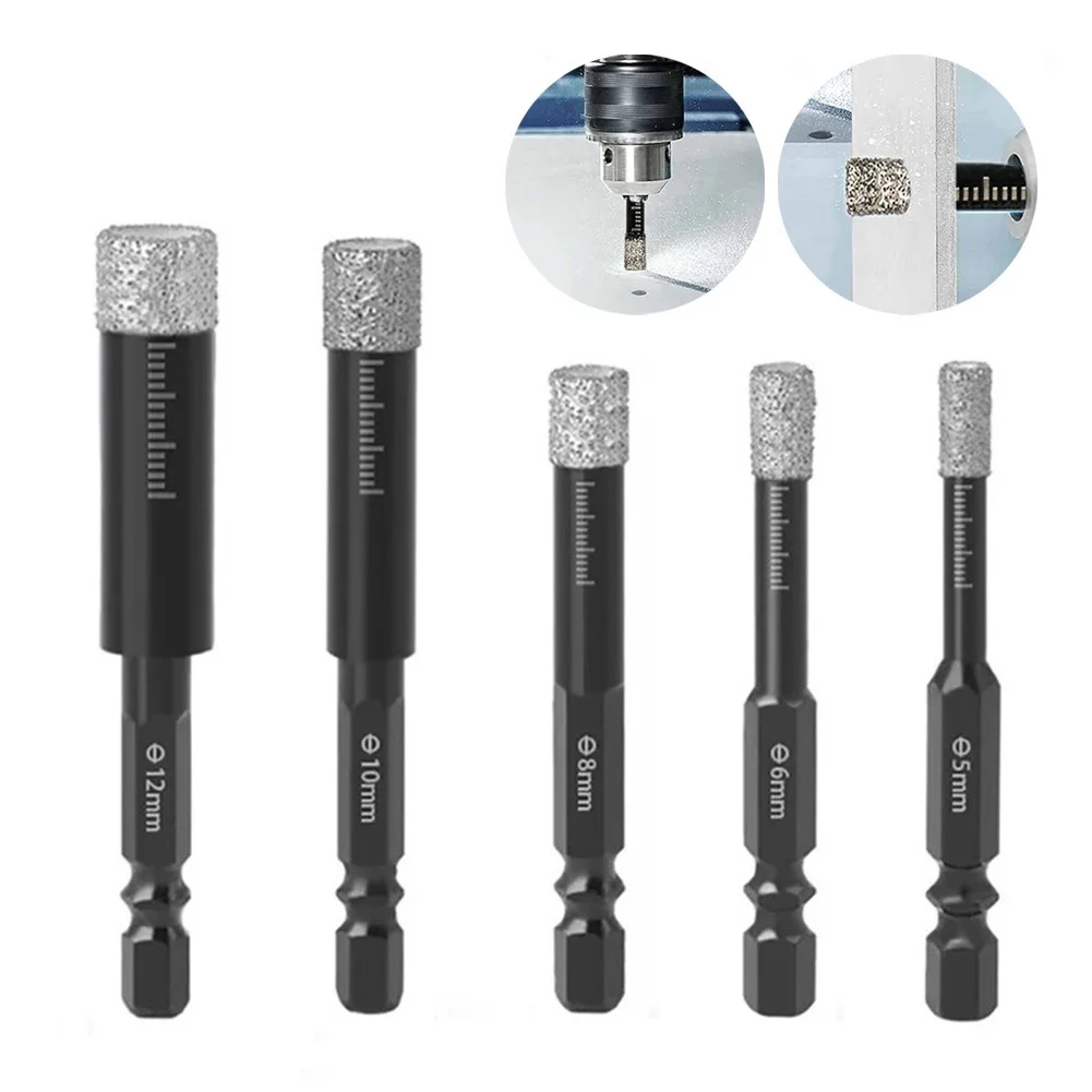 5pcs 6.35mm Hexagon Shank Vaccum Brazed Diamond Dry Drill Bits Hole Saw For Marble Ceramic Tile Stone Drilling Bit 5-12mm
5pcs 6.35mm Hexagon Shank Vaccum Brazed Diamond Dry Drill Bits Hole Saw For Marble Ceramic Tile Stone Drilling Bit 5-12mm