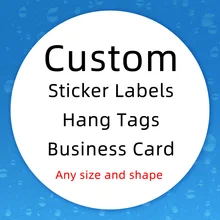 Custom Stickers Logo Label Business Card Hang Tags Brand Decoration Clothes Packaging Hangs Design Your Own Personalized Product