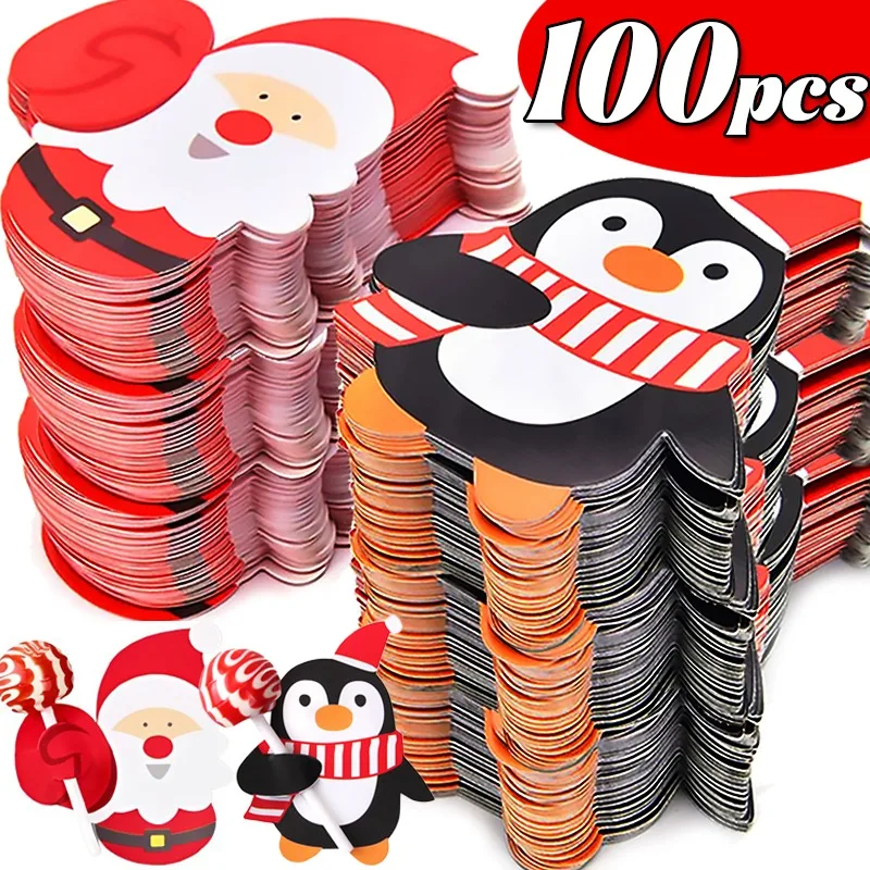 Christmas Lollipop Paper Cards Cartoon Santa Claus Penguin Snowman Kids Candy Gifts Package Wrapping New Year Party Decoration
Christmas Lollipop Paper Cards Cartoon Santa Claus Penguin Snowman Kids Candy Gifts Package Wrapping New Year Party Decoration