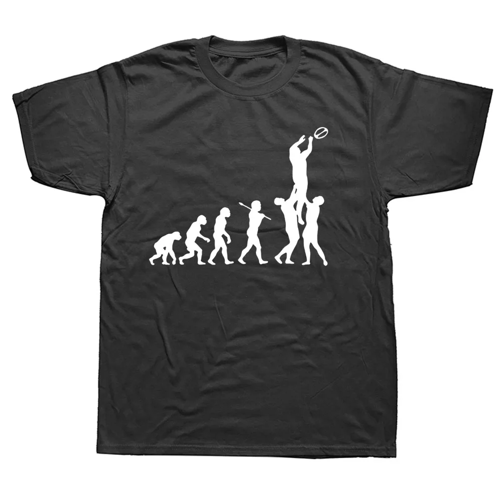 Смешные футболки для регби эволюции дня рождения унисекс графические новые