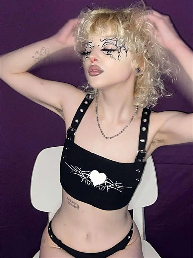 Women Punk Grunge Slim Fitness Navel Bare Crop Top Harajuku Camis Aesthetic Outfits 2022 Summer Gothic Print Camisole
Women Punk Grunge Slim Fitness Navel Bare Crop Top Harajuku Camis Aesthetic Outfits 2022 Summer Gothic Print Camisole