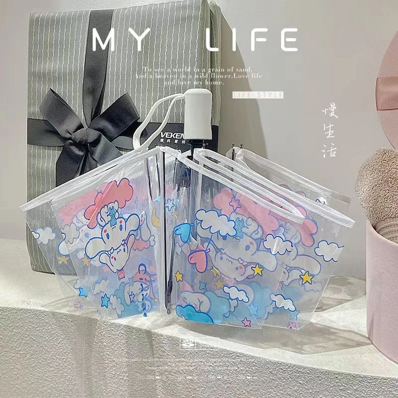 Kawaii Cartoon Hello Kittys Transparent Umbrella Sanrios Portable Small Cinnamoroll Automatic Fold Student Ins Lotso Girl Gift 
Kawaii Cartoon Hello Kittys Transparent Umbrella Sanrios Portable Small Cinnamoroll Automatic Fold Student Ins Lotso Girl Gift