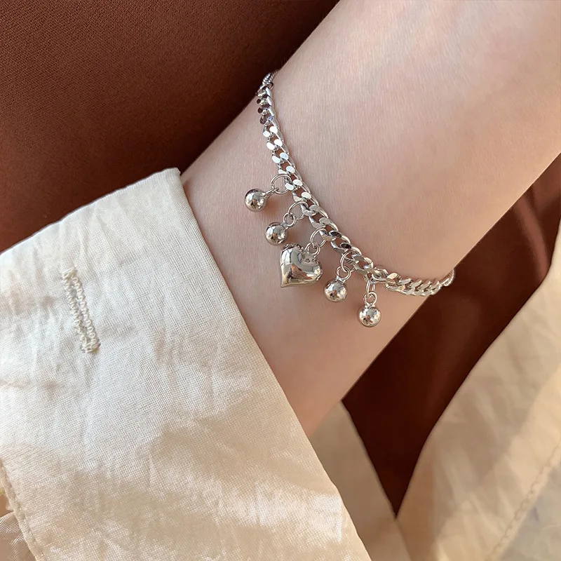 Sweet Style Silver Color Round Beads Heart Bracelet Adjustable Transfer Beads Pendant Bracelet Fashion For Girl Women Gift
Sweet Style Silver Color Round Beads Heart Bracelet Adjustable Transfer Beads Pendant Bracelet Fashion For Girl Women Gift