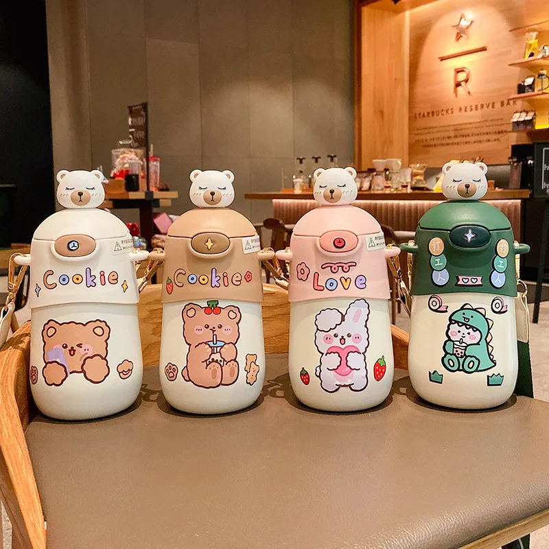 Drink Bottles 500ML New Kawaii Bear Thermos Bottle Cute Kids Straw Water Bottle Insulated Stainless Steel Student Girls Thermal
Drink Bottles 500ML New Kawaii Bear Thermos Bottle Cute Kids Straw Water Bottle Insulated Stainless Steel Student Girls Thermal
