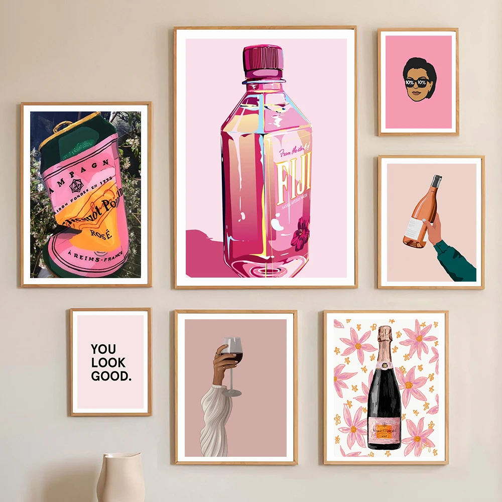 Unframed Wine Champagne Can Water Bottle Wall Art Prints Pink Trendy Celebrity Canvas Painting Modern Kitchen Dorm Bedroom Decor
Unframed Wine Champagne Can Water Bottle Wall Art Prints Pink Trendy Celebrity Canvas Painting Modern Kitchen Dorm Bedroom Decor