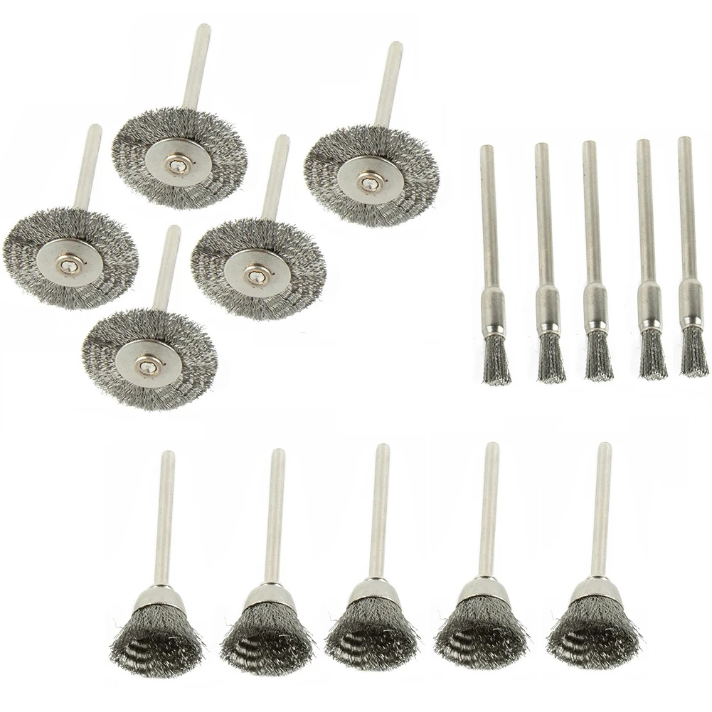 15pcs Wire Wheel Brushes Stainless Steel Brushes Set For Rust Removal Tool Grinder Rotary Tools Drill Bit Polishing Cleaning
15pcs Wire Wheel Brushes Stainless Steel Brushes Set For Rust Removal Tool Grinder Rotary Tools Drill Bit Polishing Cleaning