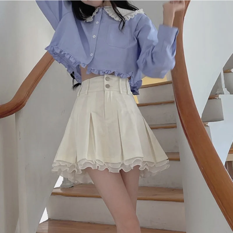 Kawaii Pleated Skirt Women Sweet Patchwork Preppy Style Mini Shirts White Ruffls Fairycore 2022 Fashion Streetwear
Kawaii Pleated Skirt Women Sweet Patchwork Preppy Style Mini Shirts White Ruffls Fairycore 2022 Fashion Streetwear