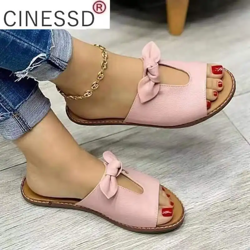 Summer Women Slippers Shoes Cute Butterfly-Knot Flats Casual Sandals Solid Color Beach Sandals Zapatillas Mujer Chaussure Femme
Summer Women Slippers Shoes Cute Butterfly-Knot Flats Casual Sandals Solid Color Beach Sandals Zapatillas Mujer Chaussure Femme
